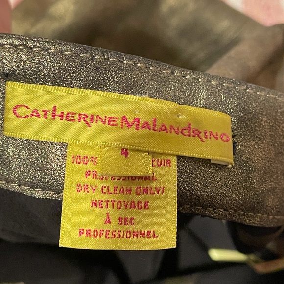 Catherine Malandrino Metallic Leather Miniskirt - Picture 3 of 4